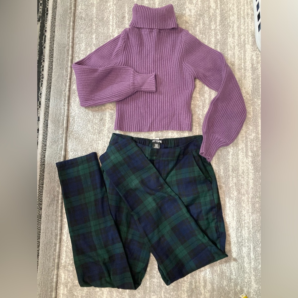Hot Topic Blue and Green Plaid Pants